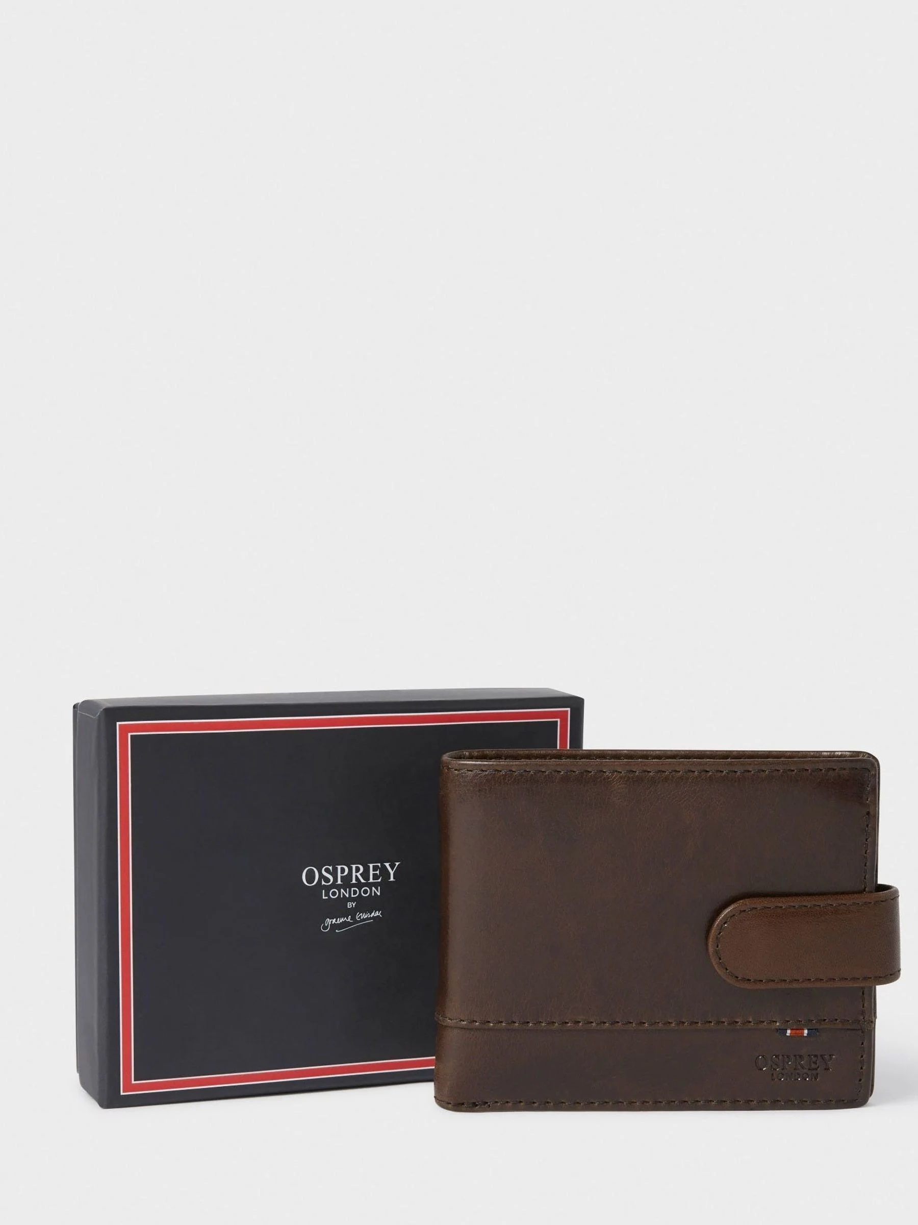 Bruin - Osprey London - The London bruine leren portemonnee
