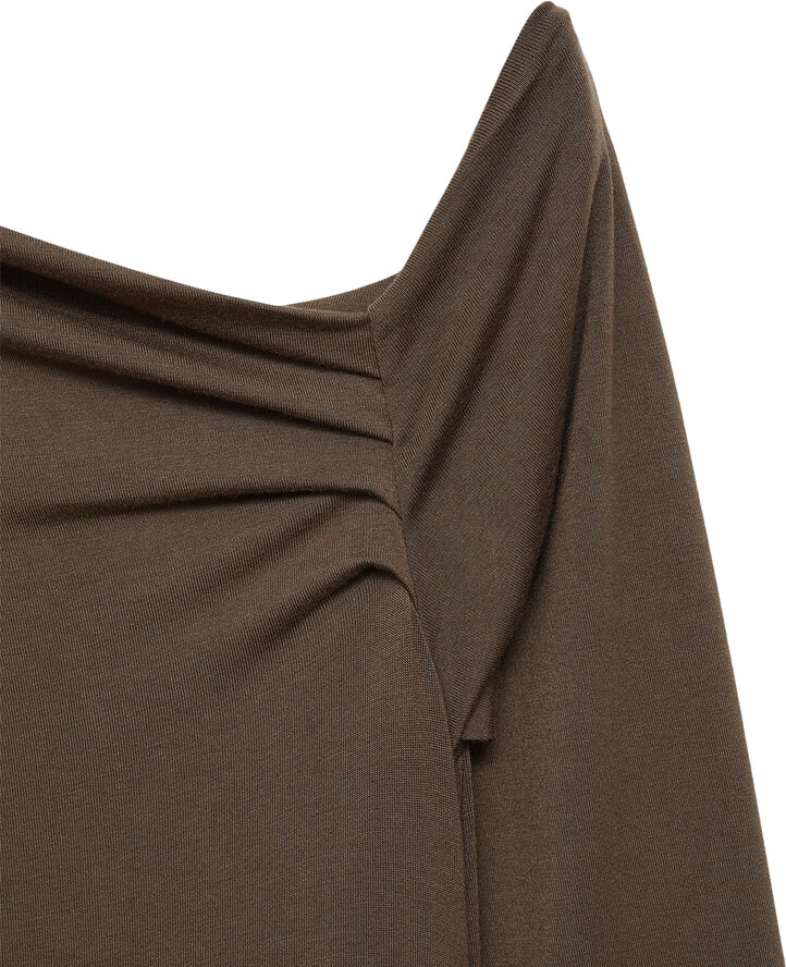 MANGO Asymmetric belt jumpsuit Brown