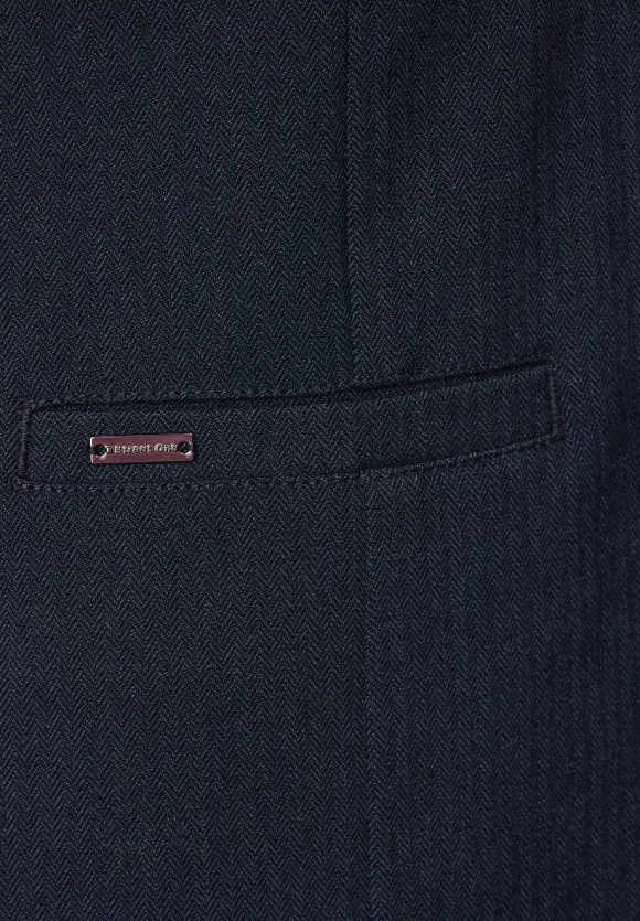 Blazer mit Fischgrät Muster - deep blue