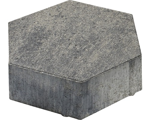 Straatsteen, in elkaar grijpende bestrating, honingraatpatroon, zeshoekig, grijs-antraciet melange, 24,8 cm x 21,5 cm x 8 cm
