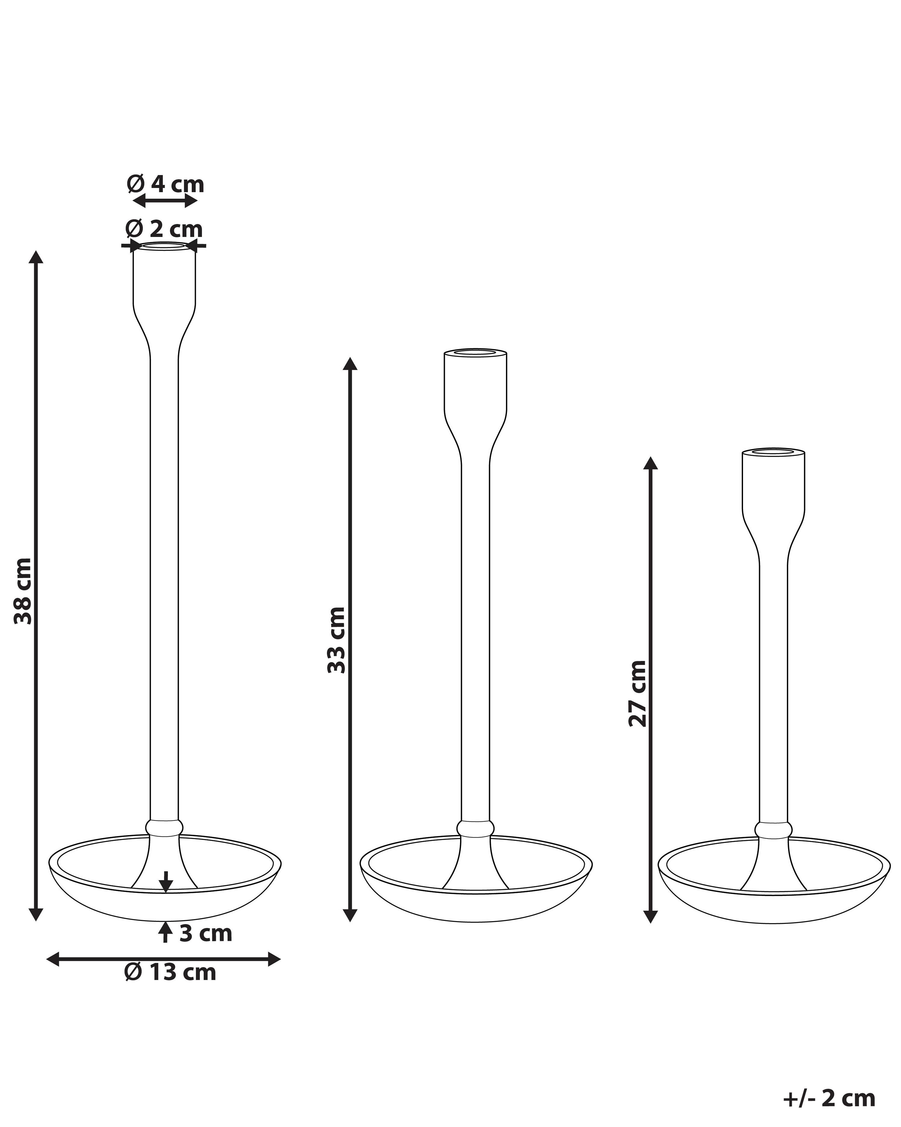 Set van 3 kaarshouders LIWUNG Metaal 27/33/38 cm Goud