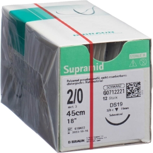 SUPRAMID 45cm DS 19 2-0 schwarz, 12 Stück