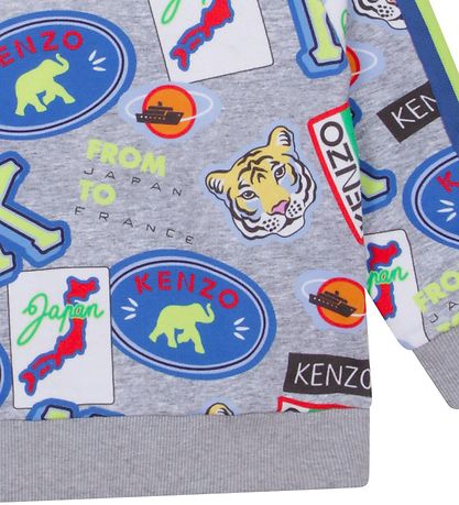 Kenzo Sweatshirt - Grau Meliert m. Print