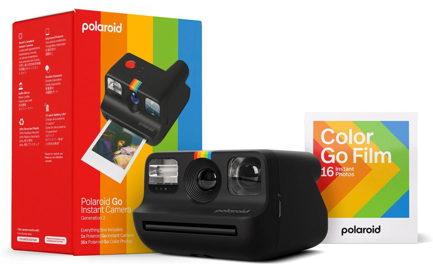 Fotokamera Everything Box Go Gen 2.0 SchwarzUltrakompakte Sofortbildkamera im Retro-Stil