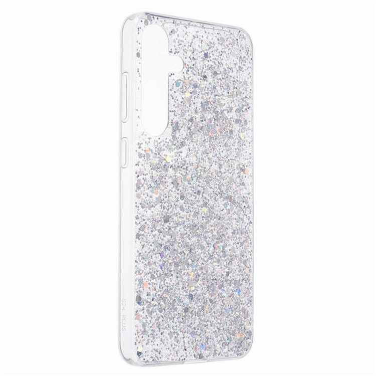 Samsung Galaxy S24 Gummi Case Schutzhülle im Glitzer Design - Silber / Transparent