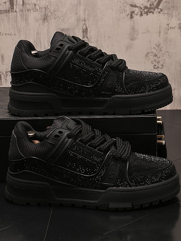 Mr Ozera - Sneakers met vetersluiting en strass