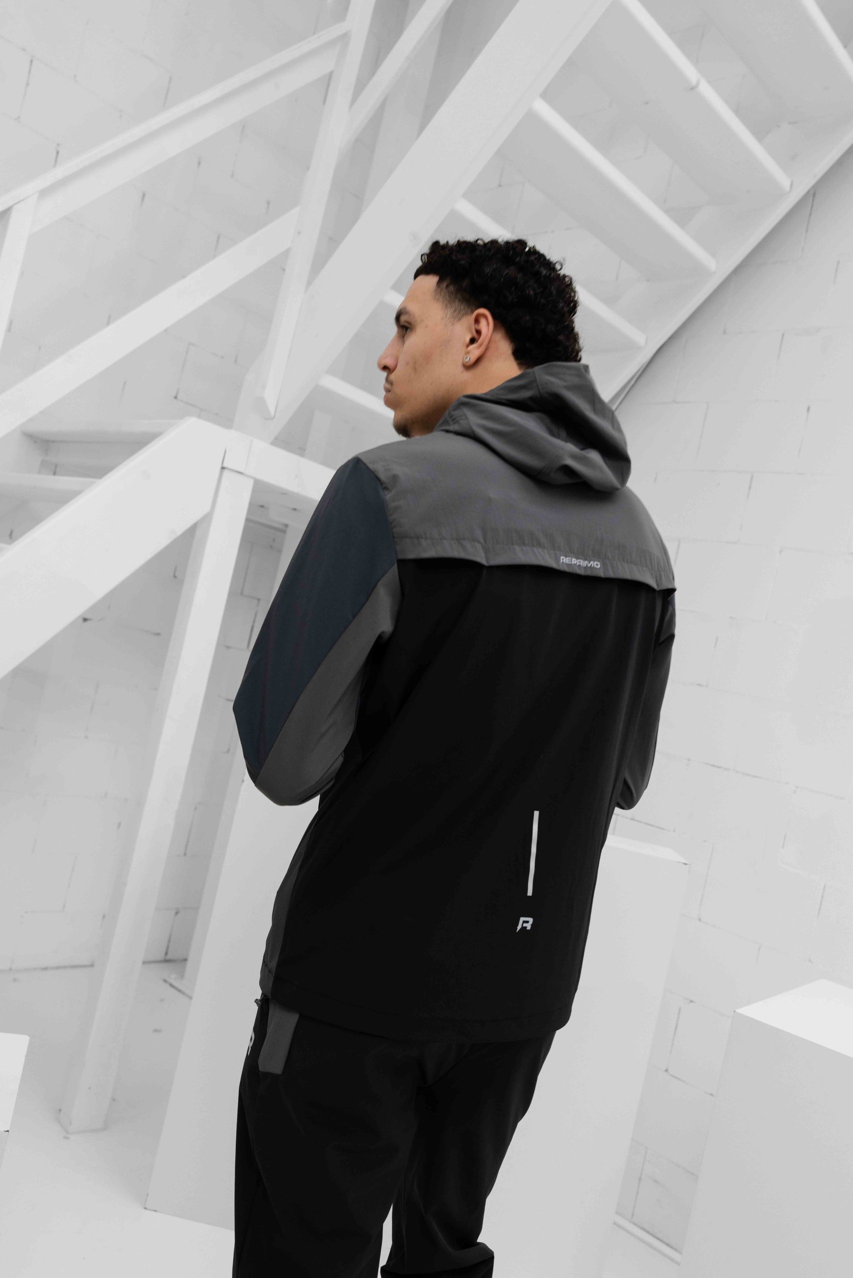 Reprimo Flight Windbreaker Trainingspak Heren Zwart/Grijs