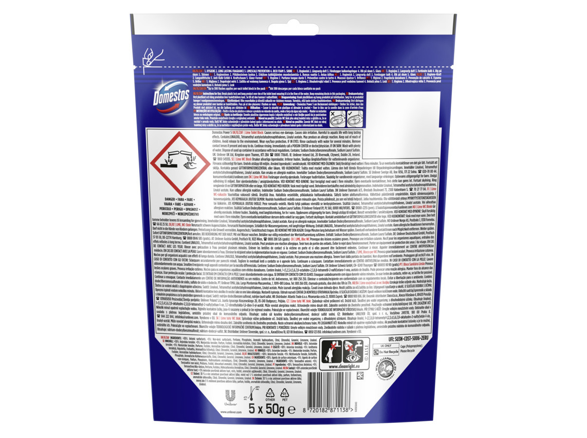 BLOCO SANITÁRIO DOMESTOS POWER 5 LIME 5 UN