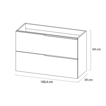 Tiger badmeubelset Pocket 100 cm met 2 lades Wit