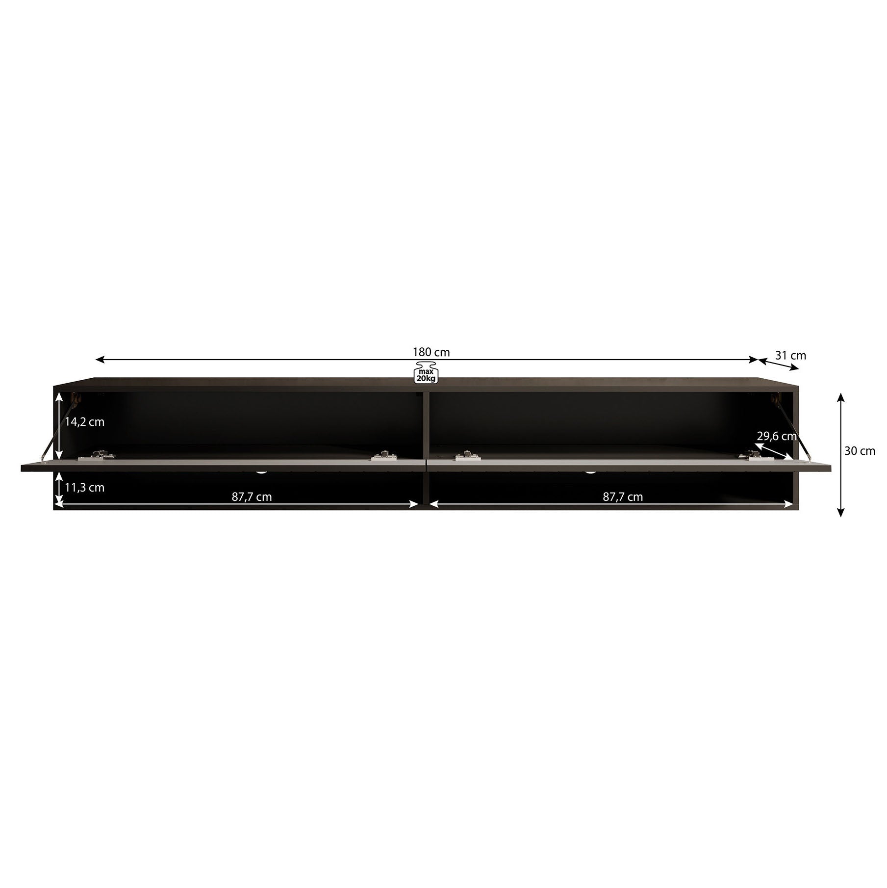 Asino - TV-Meubel - Wave eiken - 180 cm