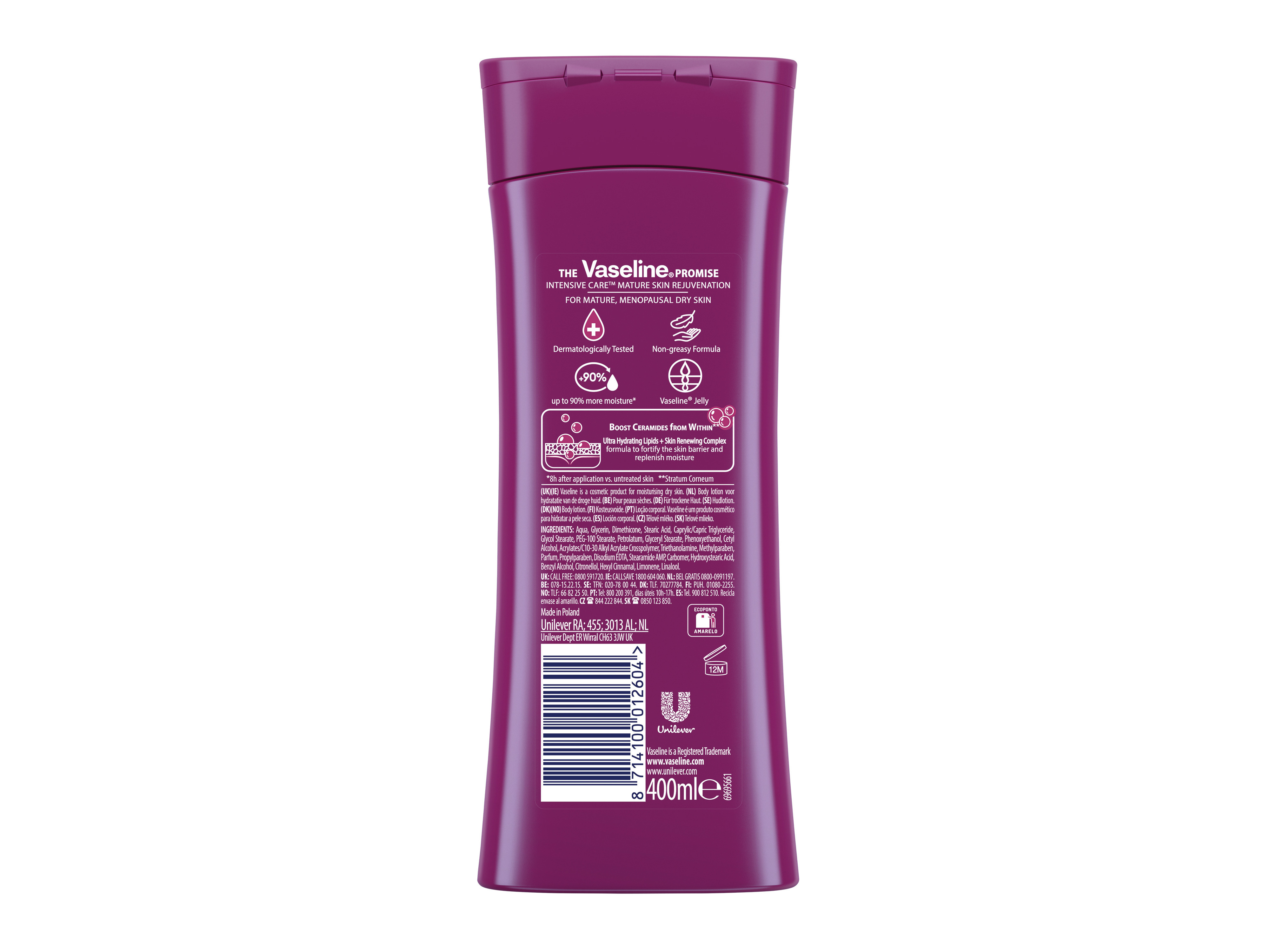LOÇÃO VASELINE CORPORAL PELE MADURA 400ML