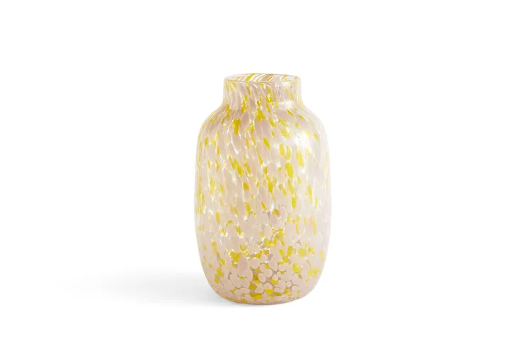 Hay Splash Vase Round-Large-Light pink Light pink and yellow