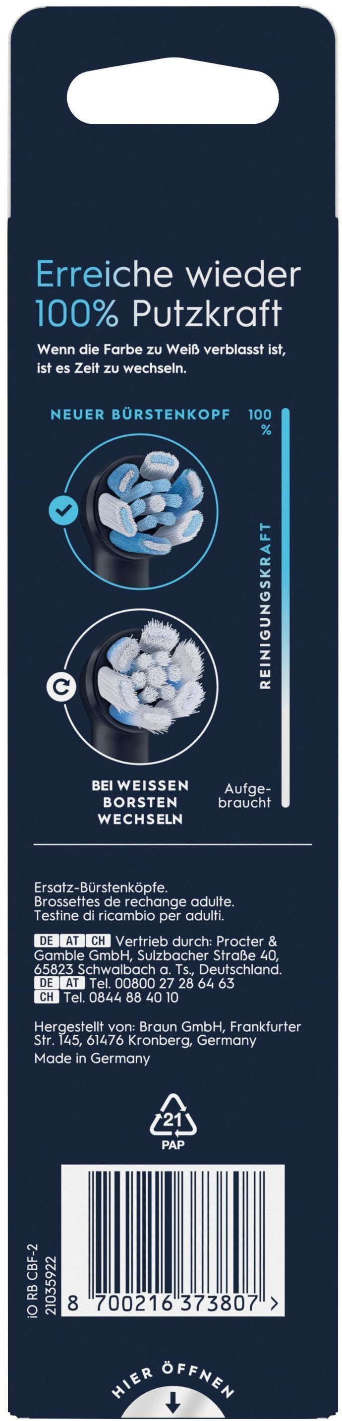 Oral-B Aufsteckbürsten »iO Ultimative Reinigung« für fortgeschrittene Tiefenreinigung und Plaque-Entfernung