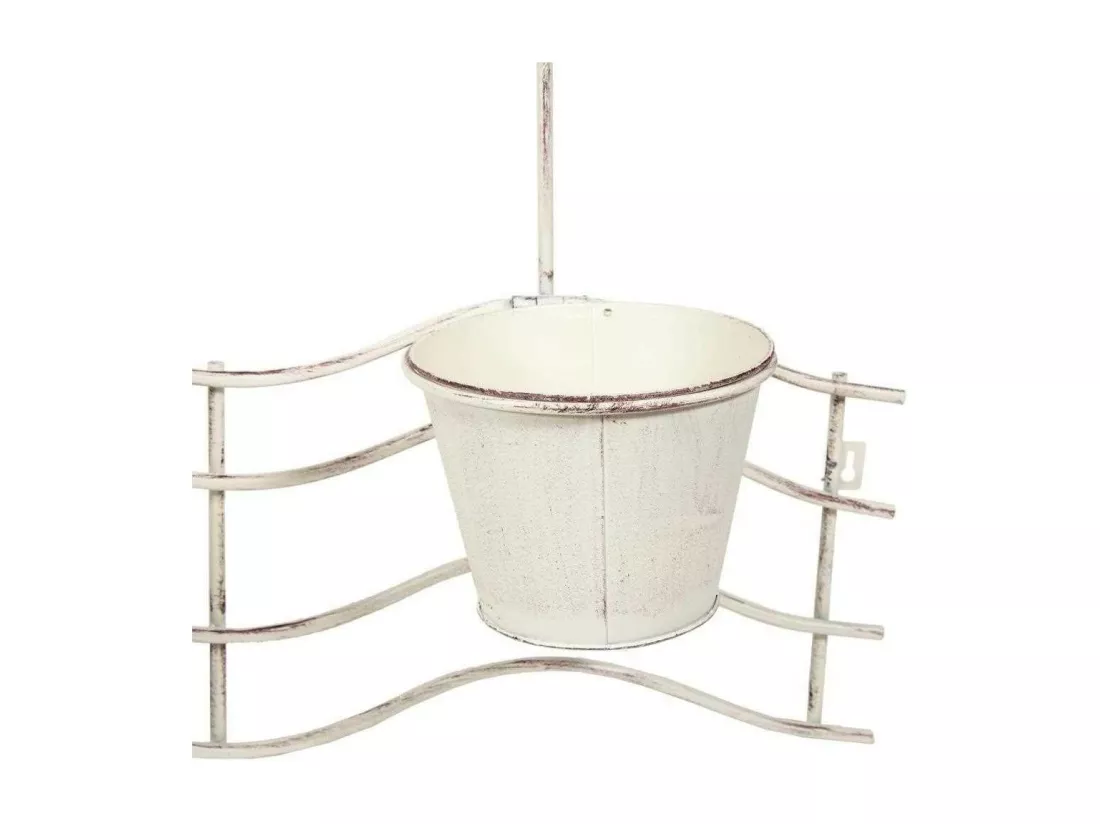 Pot de fleurs en métal blanc 95x23x69h
