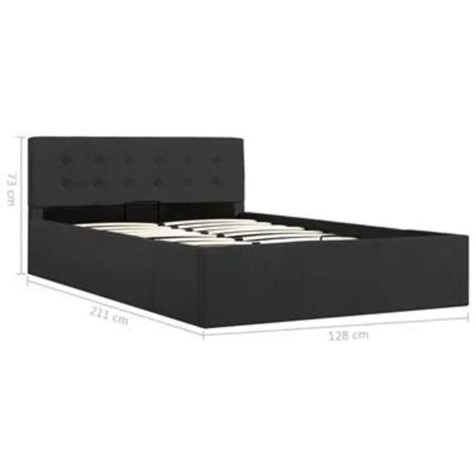 vidaXL - Bed met opbergruimte - Hydraulische - Donkergrijs - Stof - 120x200 cm