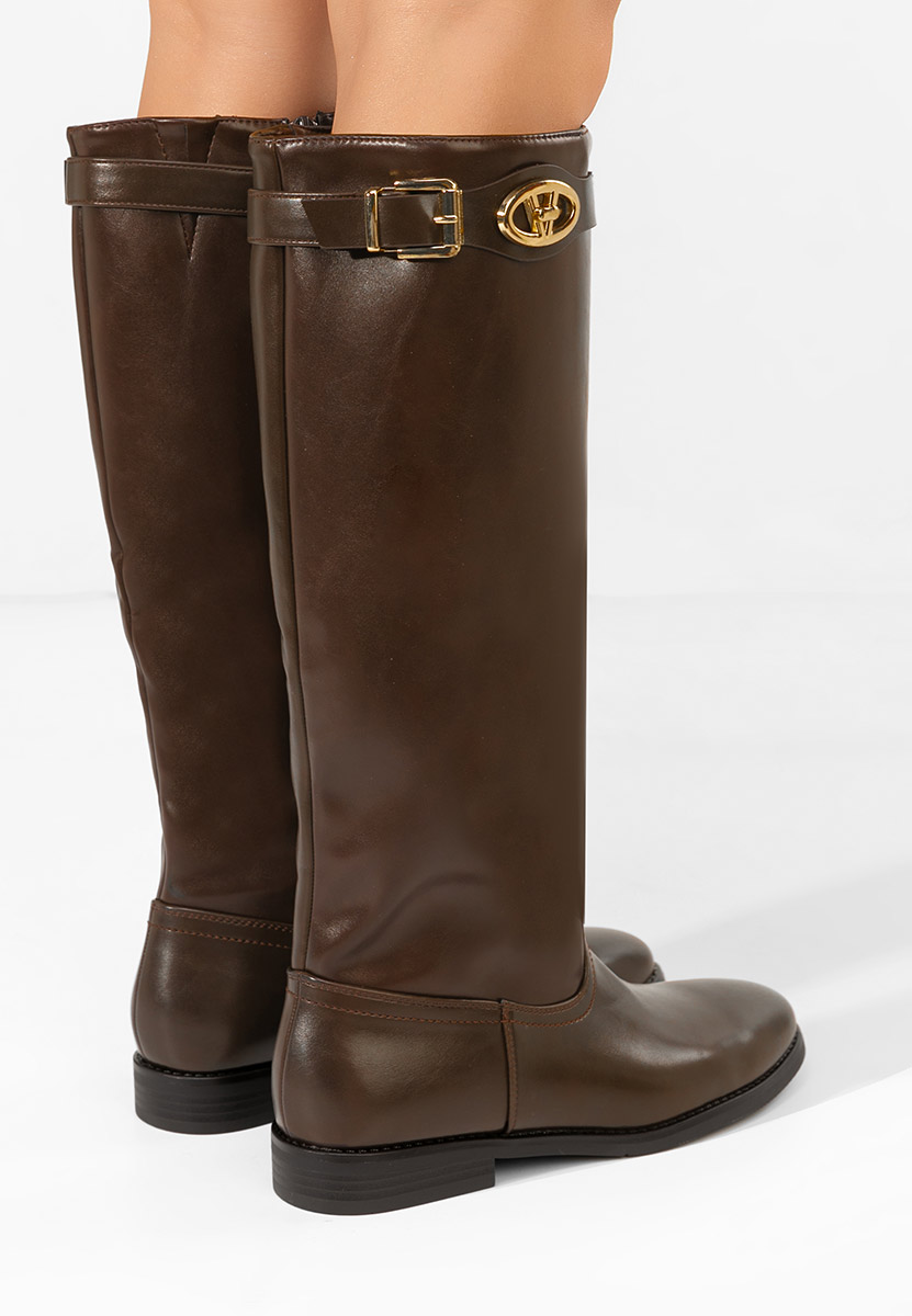 Bottes plates femme brunes Nubira