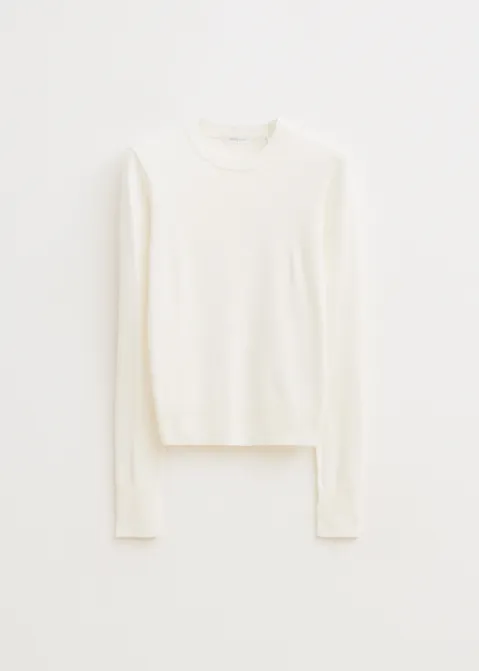 Trui met splitdetail off-white (WIT.O)