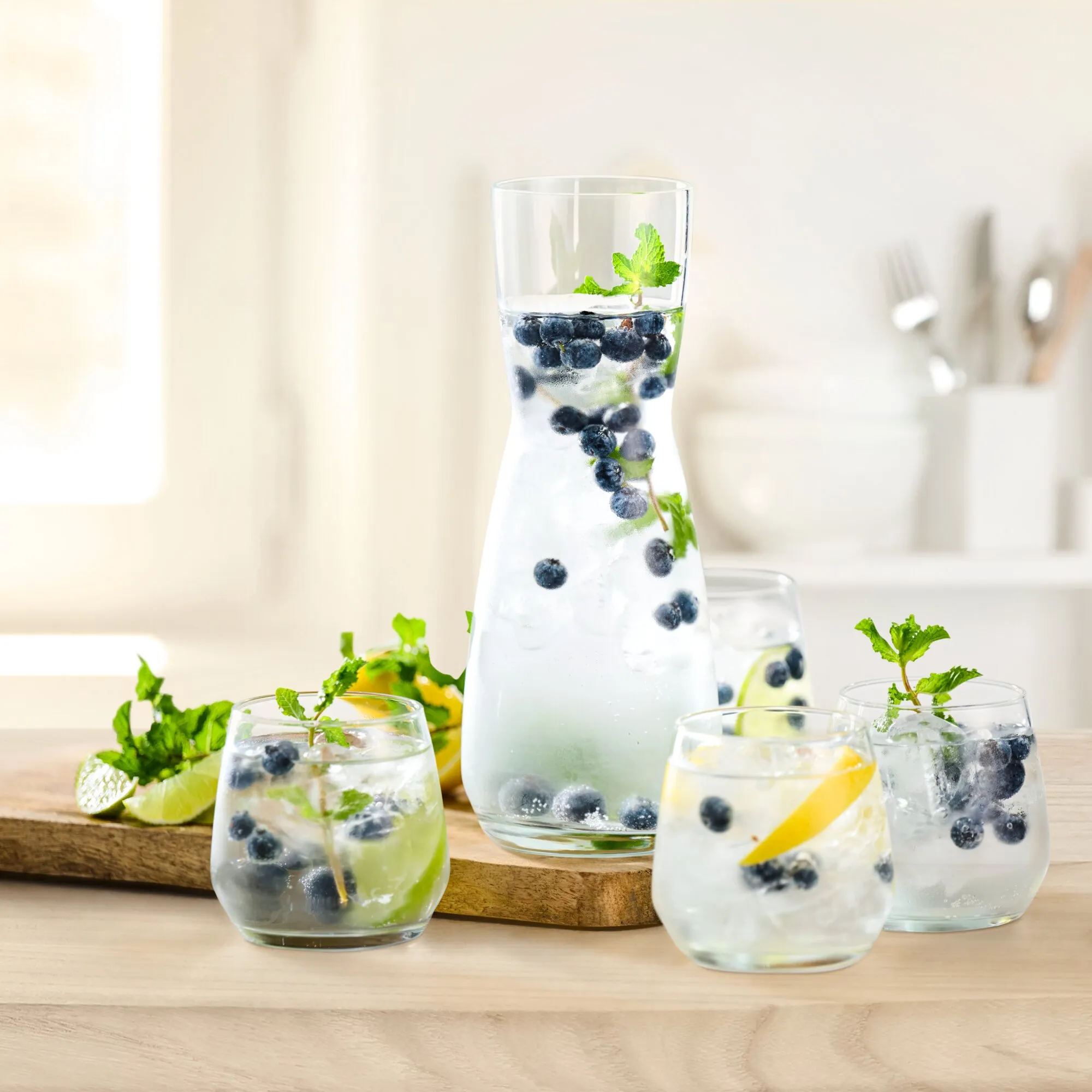 Karaffe mit 4 Gläsern, 5er-Set