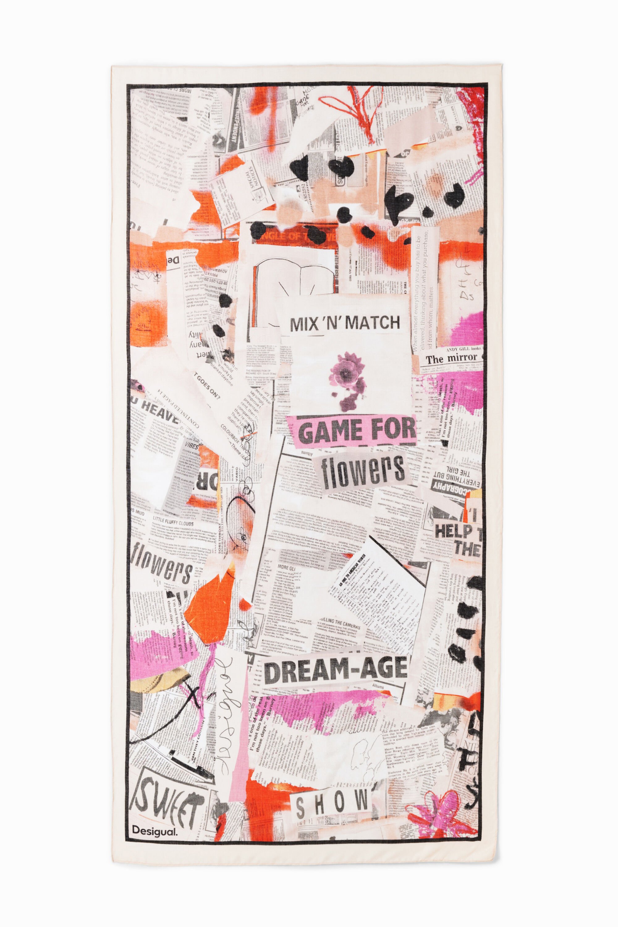 Foulard rectangulaire journal