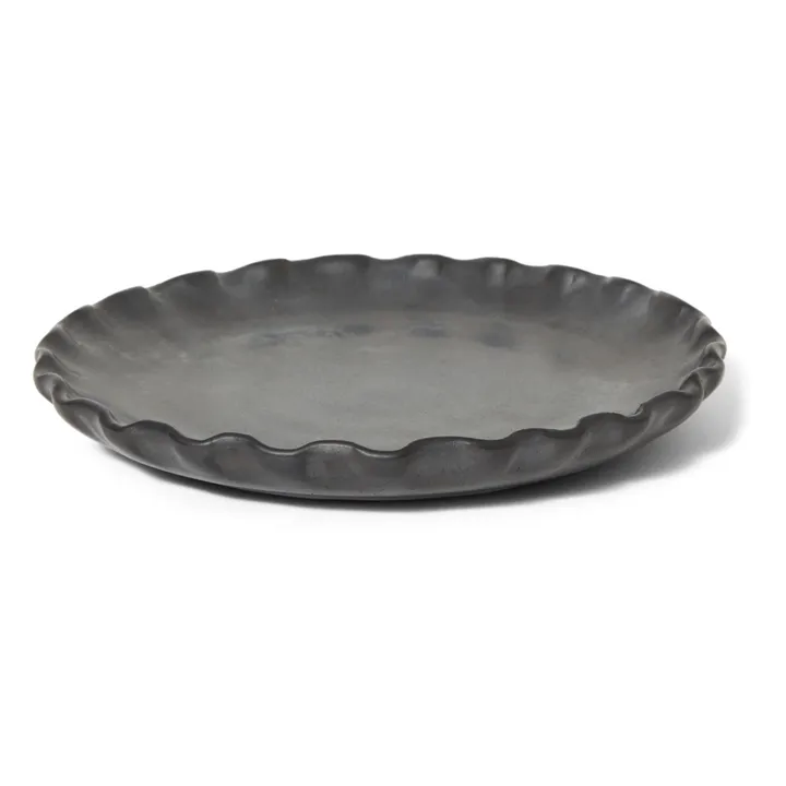 Perla Valtierra Assiette Lola en argile | Gris foncé
