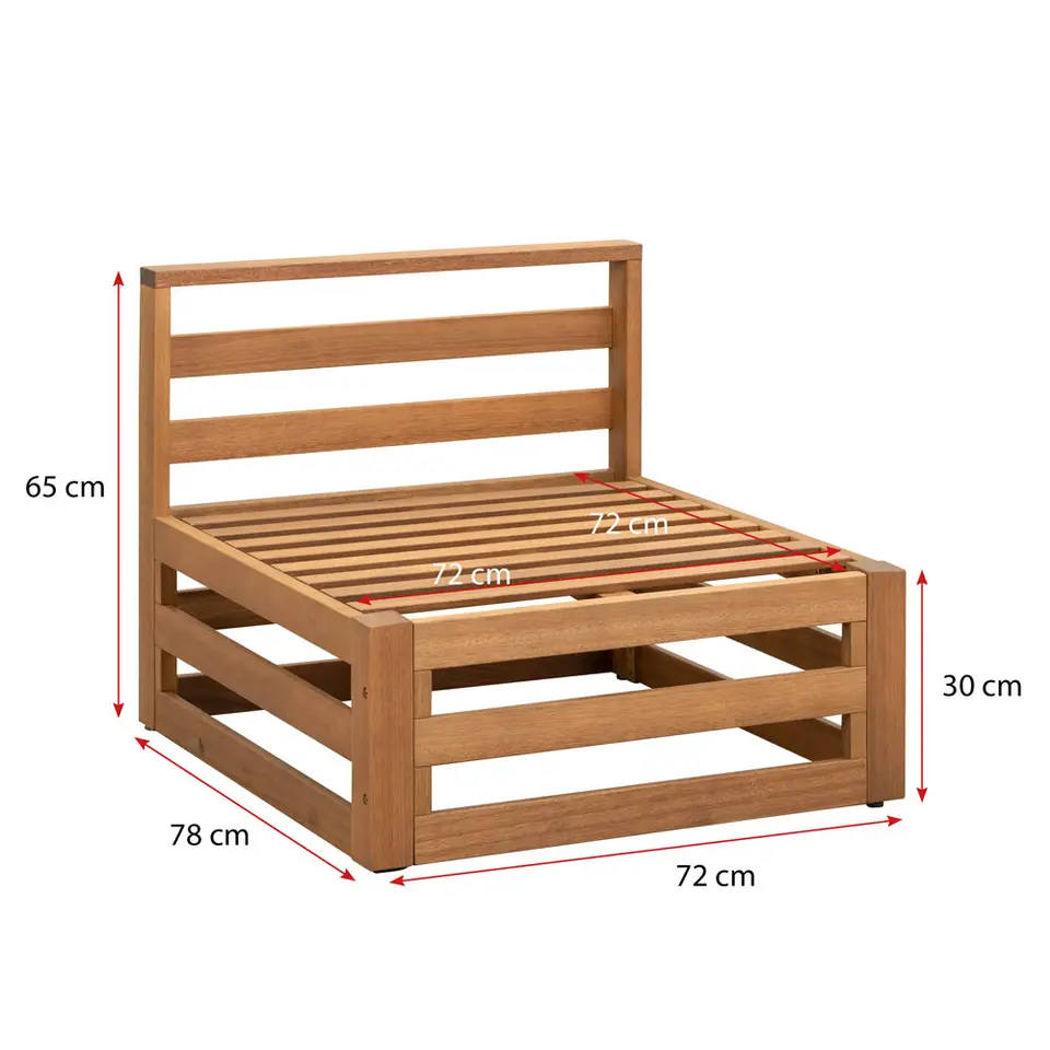 Loungebank element Clermont - midden - 63x78x72 cm