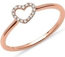 Diamant ring 18 karaat roodgoud hart 0,07 ct