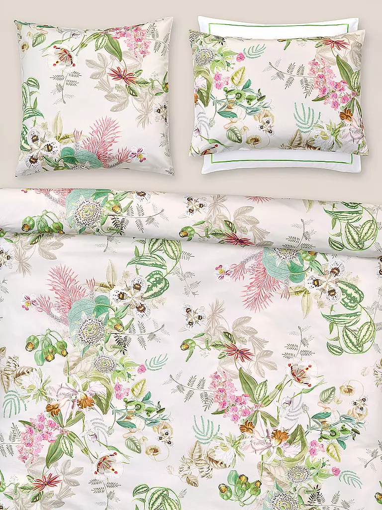 CHRISTIAN FISCHBACHER Satin-Deckenbezug BOTANIC 140x200cm Weiss weiss