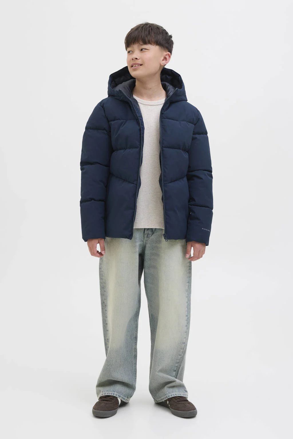 JACK & JONES JUNIOR gewatteerde jas donkerblauw