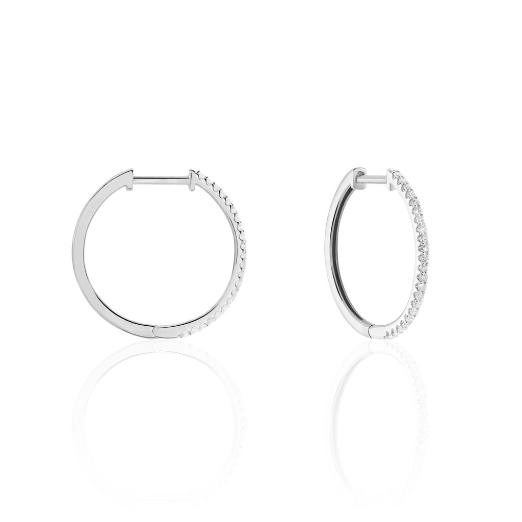 Créoles Aryanna Rondes Or Blanc Diamant