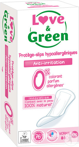 Love&Green Protège-Slips Anti-Irritation Normal 30 Pièces