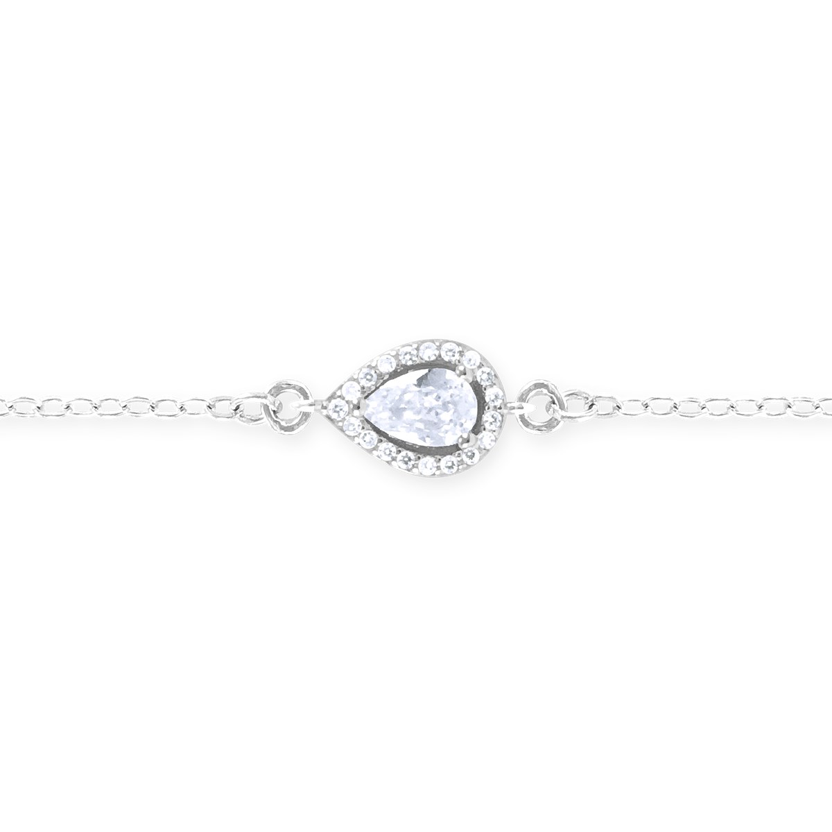 Bracelet en argent 925 rhodié avec oxydes de zirconium