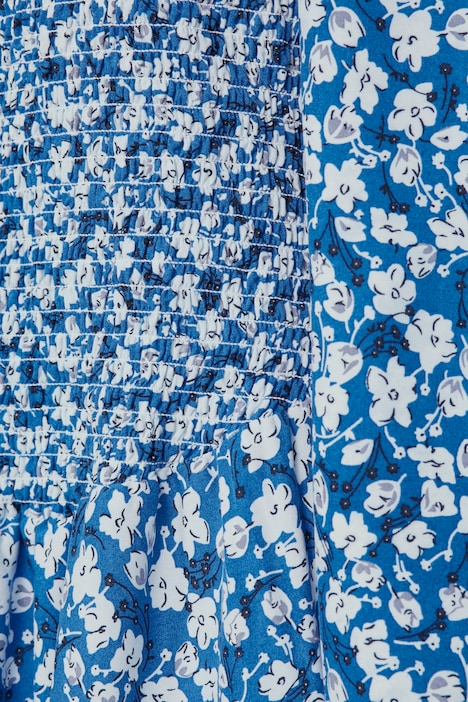 Midikleid, gesmokt, Blumenmuster, Carmenausschnitt, Langarm
