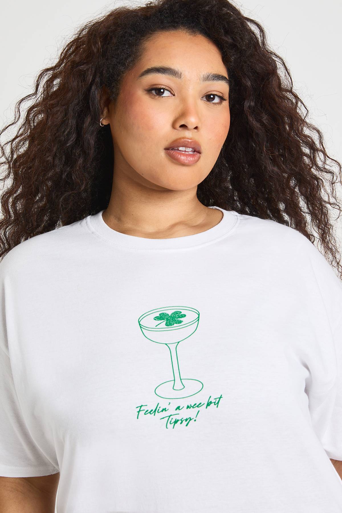 boohoo T-shirt Cocktail Trèfle Saint-Patrick Grande Taille