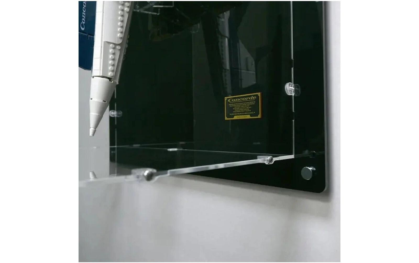 Baukasten Acryl-Wand-Display für LEGO 10318 Concorde<br>Acry-Display-Box mit schwarzem Boden