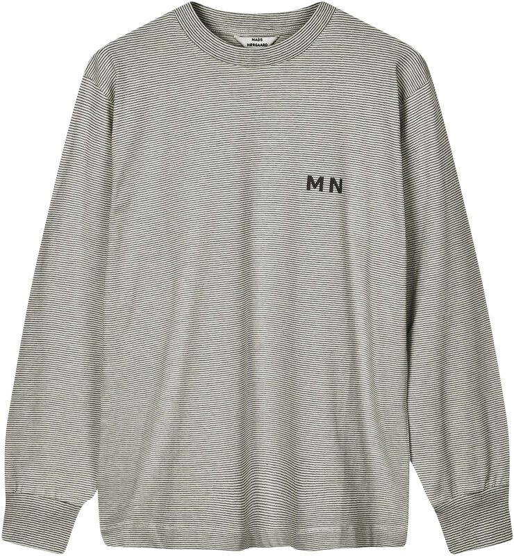Mads Nørgaard - Copenhagen Crisp Jersey Bolette Tee LS Sort og hvid med striber