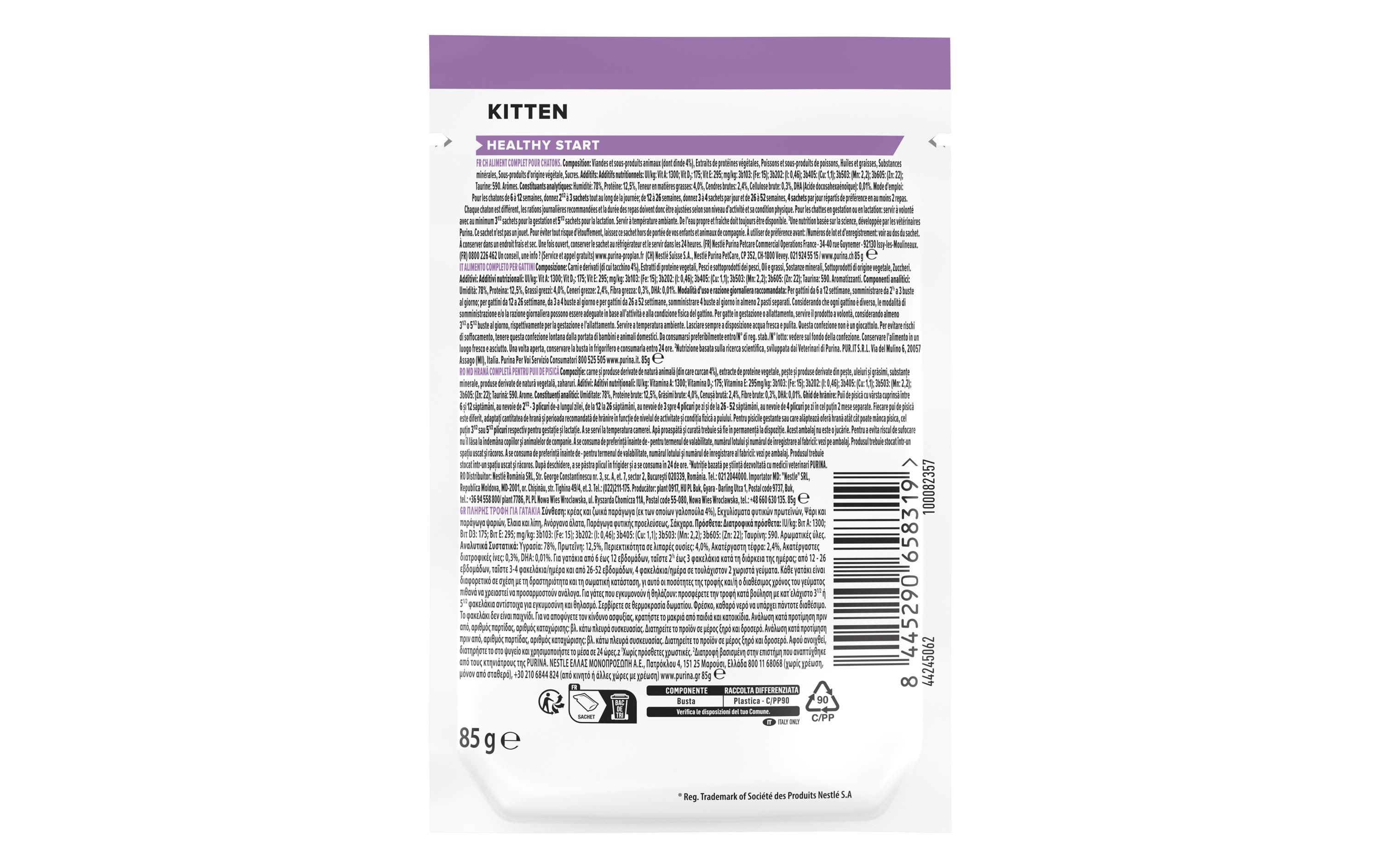 Kitten Healthy Start in Sauce mit Truthahn 26 x 85 gAlleinfuttermittel für Kätzchen