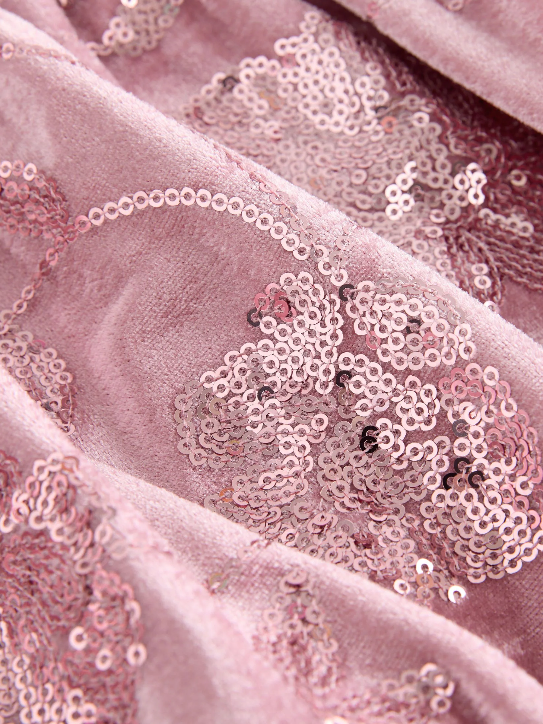 Roze - Jurk van velours met lovertjes (3-16jr)