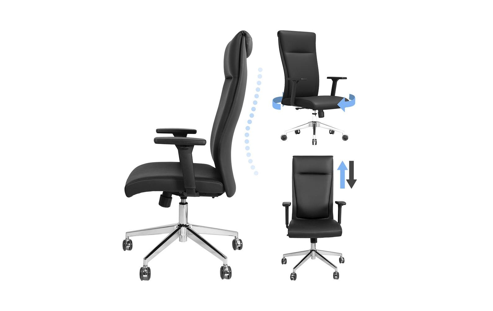 Bürostuhl ComfortPro Schwarz<br>Drehbarer Stuhl mit Armlehnen