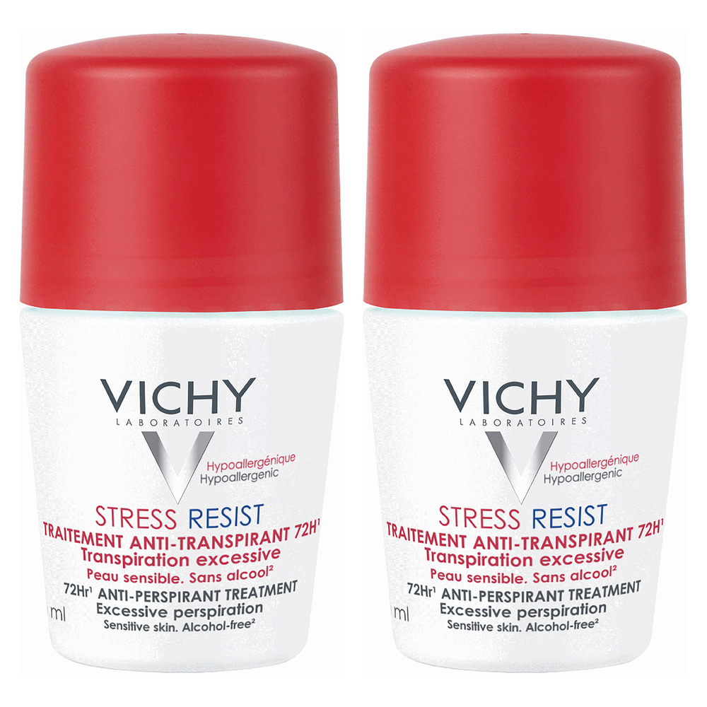Vichy Stress Resist Antiperspirant Deo Roll-on 72Hr - 2 pak