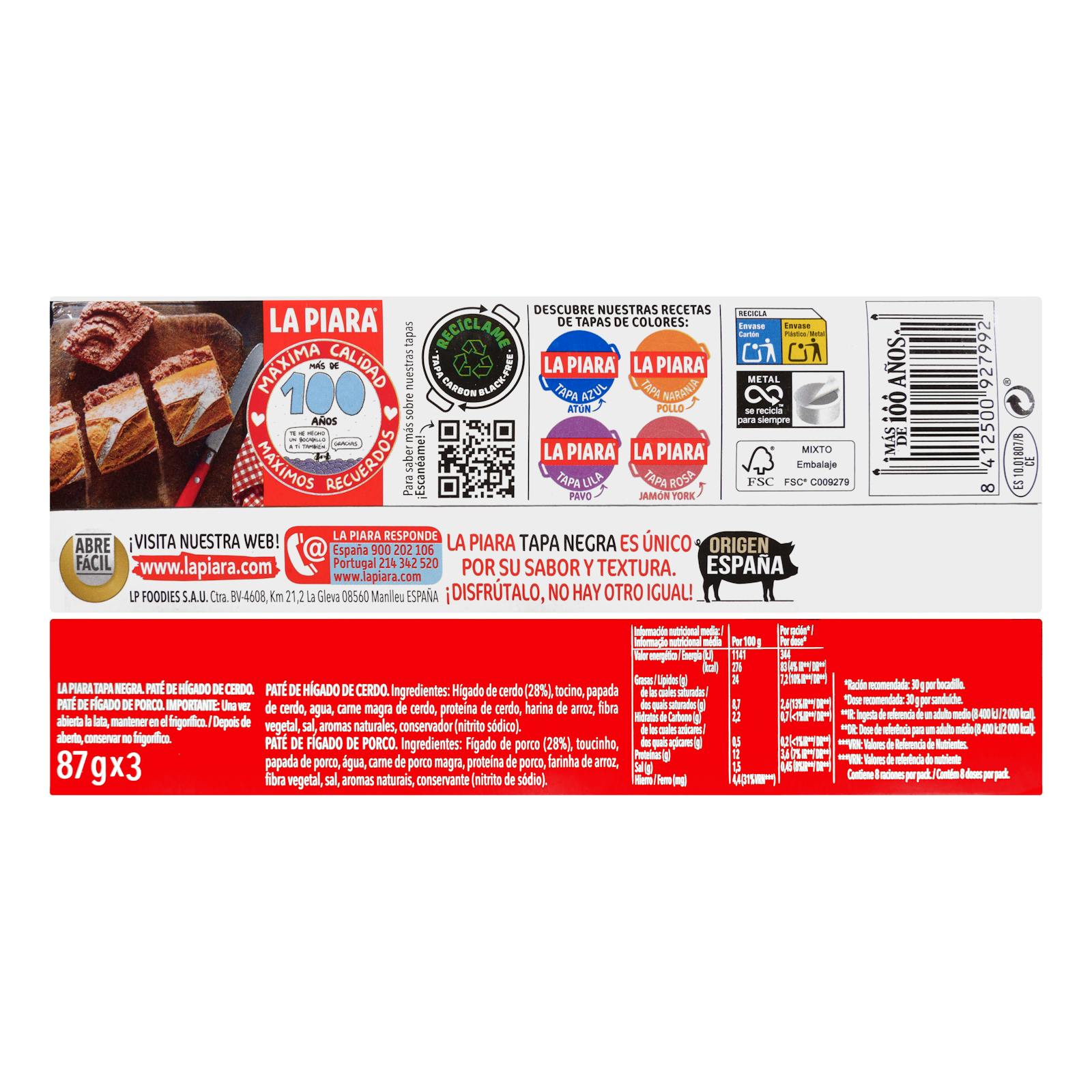 Pâté de porc au bonnet noir La Piara