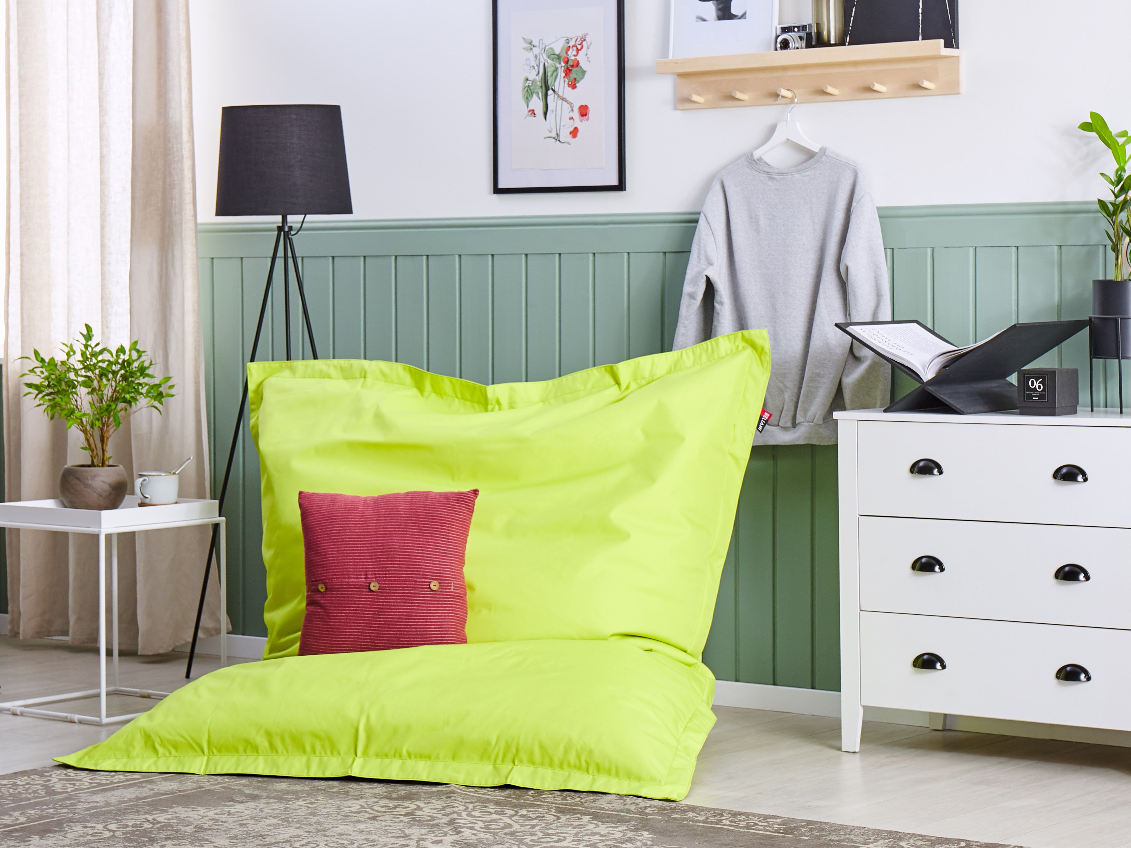 Zitzak hoes FUZZY 180 cm 140 cm Limoengroen