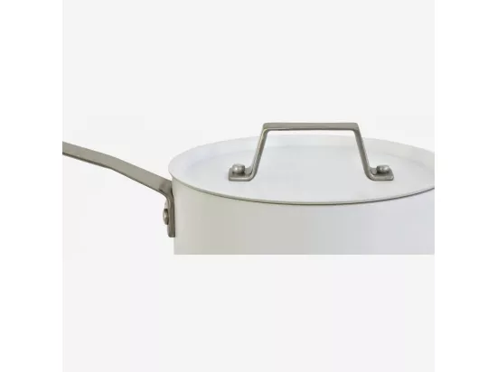 HABITAT - Casserole avec couvercle 18 cm en aluminium extérieur blanc et revêtement intérieur céramique - Denver II