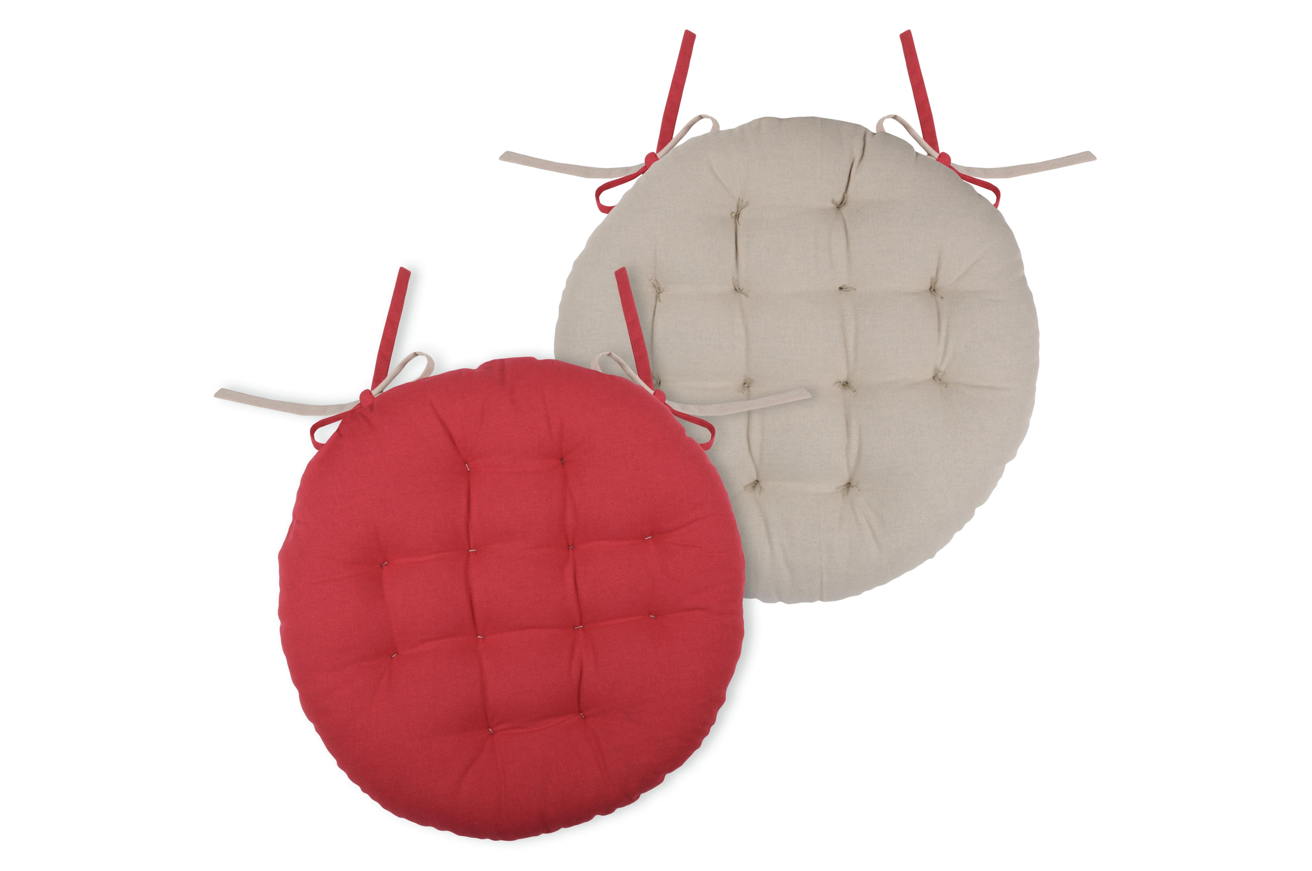 DUO GALETTE RONDE 38CM ROUGE LIN