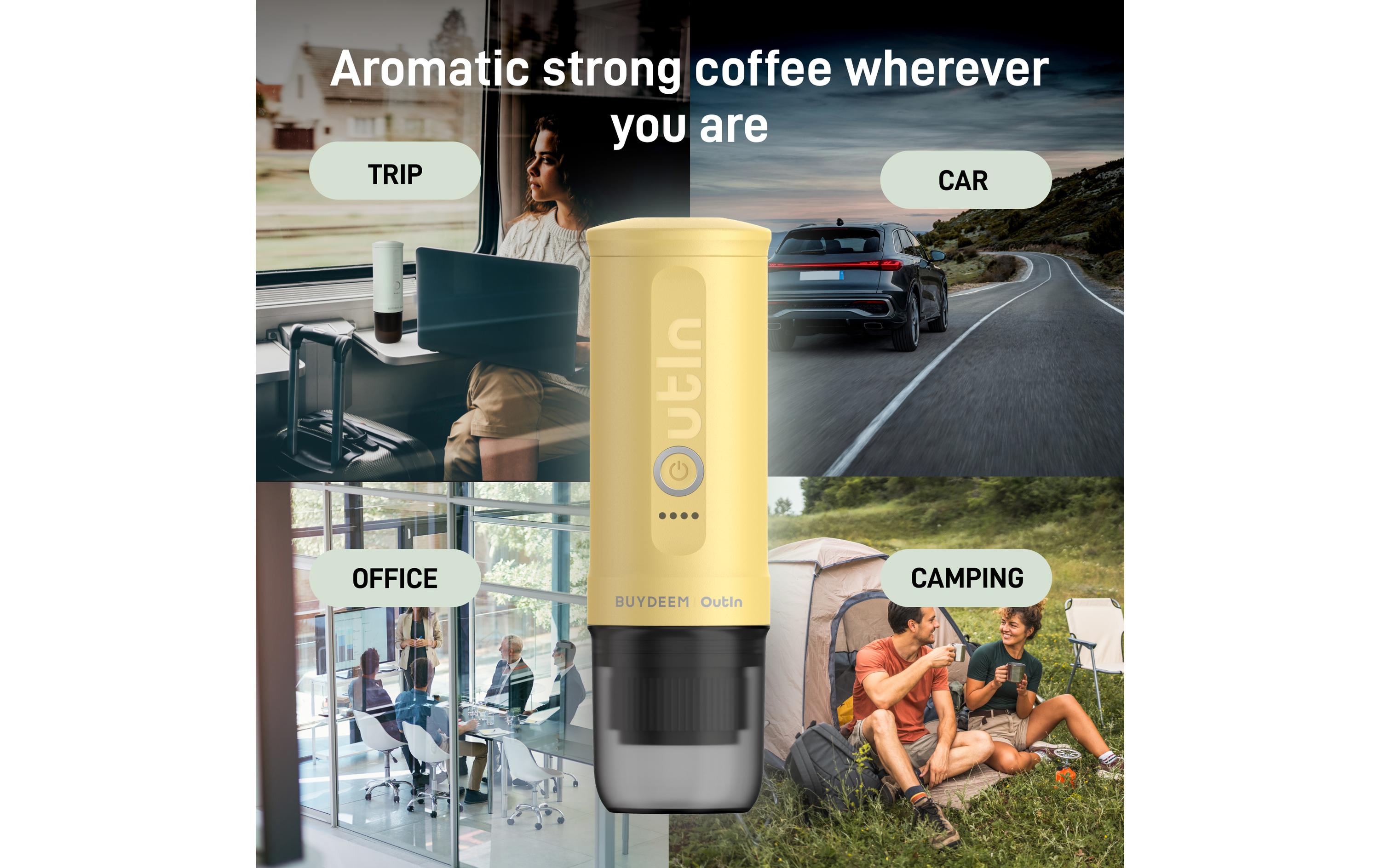 Reisekaffeemaschine Nano Kapseln, Gelb<br>Tragbare Espressomaschine