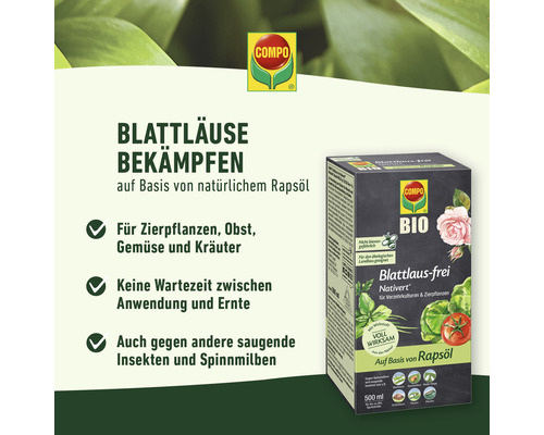 Bladluisvrije COMPO BIO Nativert® 9 ml enkelvoudige dosis concentraat voor eetbare gewassen en sierplanten