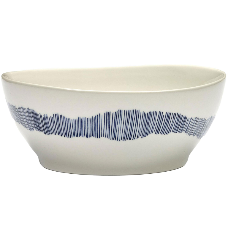 Serax Feast by Ottolenghi kom Ø18 set van 4 White/Blue Stripes