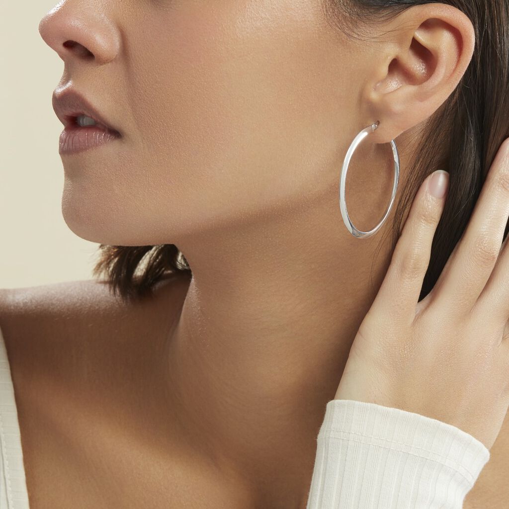 Créoles Argent Blanc Hally