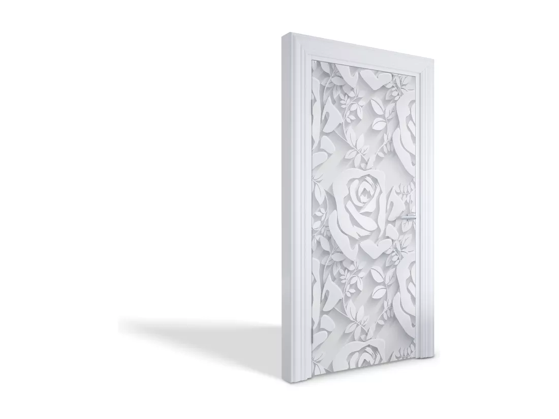 Stickers de porte autocollants - Roses en papier 95x205 cm
