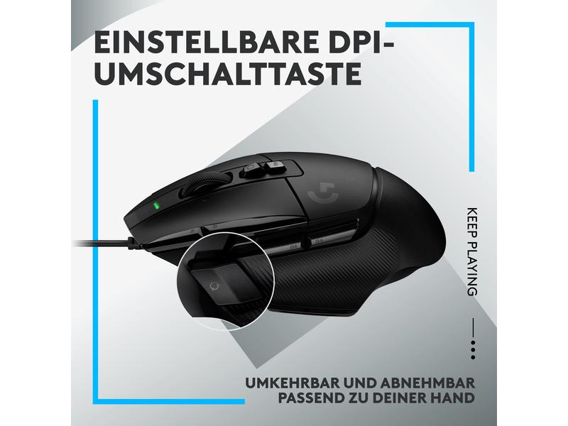 Logitech Gaming-Maus G502 X Schwarz Hochpräzise Gaming-Maus mit optisch-mechanischen Lightforce Switches