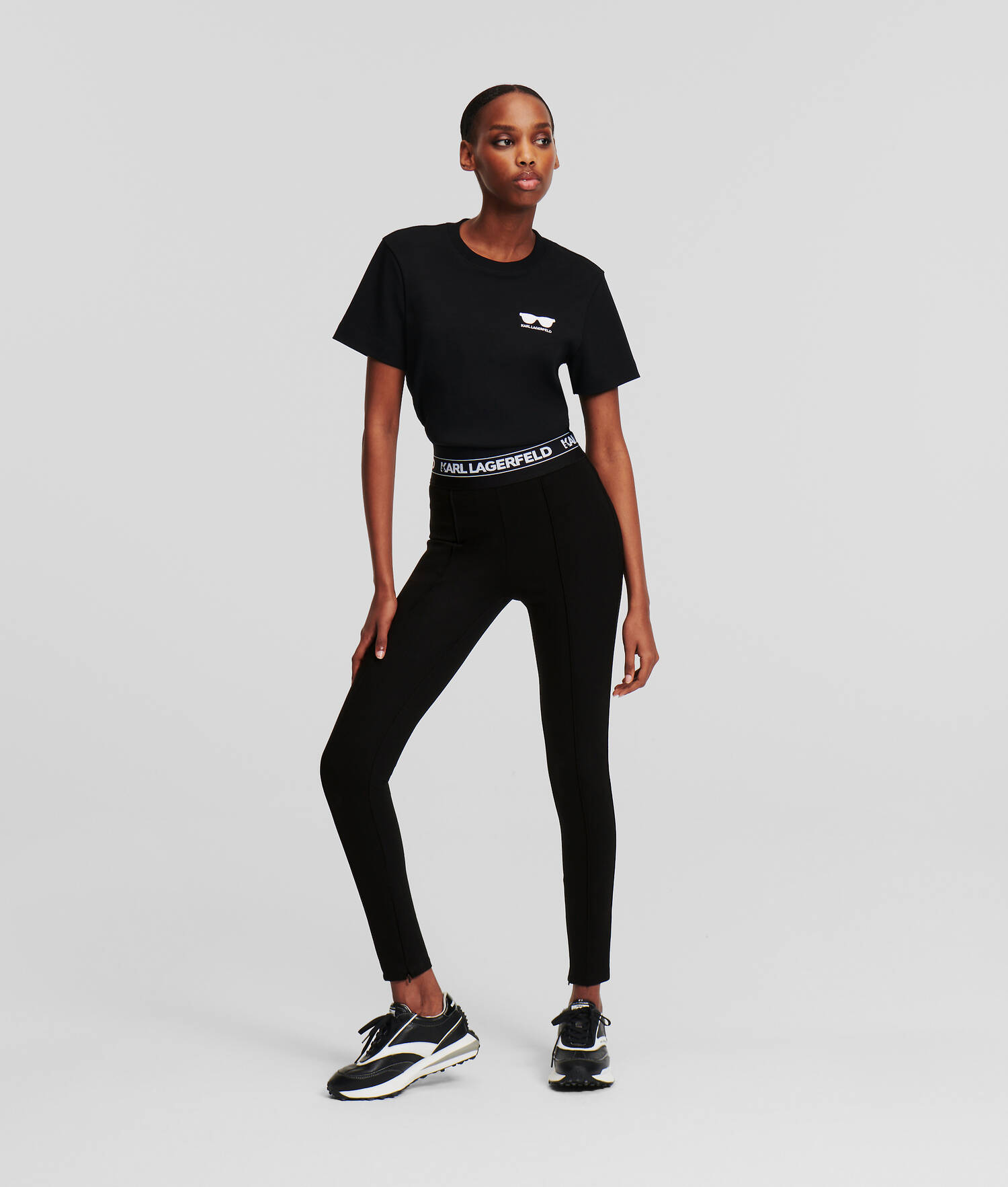 LEGGING EN PUNTO AVEC GALON À LOGO KARL